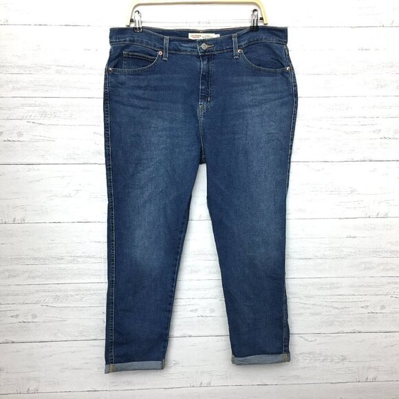 Levi's Heritage Boyfriend Jeans Women's Mid Rise Cuffed size 14 length 26" - Picture 1 of 8
